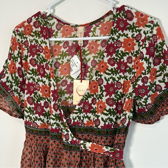 Nwt Raga enchanted forest mini boho wrap dress size small Women’s Floral Boho - Picture 3 of 9